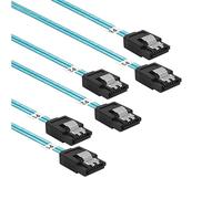 ADCAUDX Câble SATA-III : 61 cm, lot de 3 câbles SATA 6 Gbit/s, câble SATA fin, câble de données SATA droit, câble SATA flexible pour disque dur SSD, disques durs SATA, bleu (0,6 m)