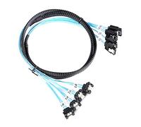 ADCAUDX Câble SATA-III : câble SATA de 1 m, 4 pièces/lot, câble SATA à angle droit de 90 degrés SAS/SATA-6 Gbps de remplacement pour serveur Raid SDD HDD CD DVD lecteurs (1 m)