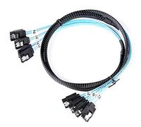 ADCAUDX Câble SATA III de 1 m, 4 pièces/lot, câble de données SATA-6 Gbit/s HDD-SDD de remplacement pour serveur Bitcoin ordinateur, SSD, disque dur, CD, DVD Drives Raid (1 m)