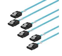 ADCAUDX Lot de 3 câbles SATA III longs de 1 m, fins et flexibles SATA 6 Gbit/s avec loquet de verrouillage pour disque dur, serveur, SSD, HDD, bleu (1 m)