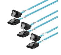 ADCAUDX Lot de 3 câbles SATA longs à 90 degrés, 1 m, flexibles et fins à angle droit de 1 m, coudé vers 6 Gbit/s de données pour disque dur, serveur, disque dur SSD