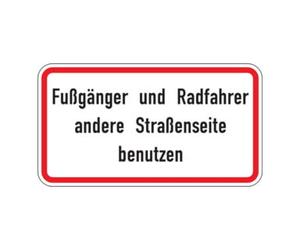 ADCO Warn- und Hinweisschild 48, 600x330mm utiliser l'autre côté de la rue, film RAL RA2 Quantité:1