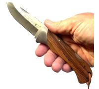 ADCSHOP Couteau impala en bois de zèbre - 21,00 cm - lame en acier 3Cr13Mov de 9,10 cm - manche en bois de zèbre 11,90 cm - poids 178,40 g - Portabilité et Utilisation Quotidienne.