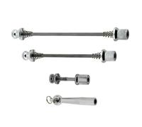 Add-One - Kit Serrages Antivol pour Vélo | Collier de Selle + Blocages Roues Avant/Arrière avec xe de 5mm pour Axes Creux 9/10 mm - Longueurs : Avant 140 mm, Arrière 175 mm, Selle 50 mm