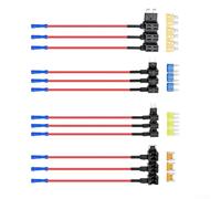 Addacircuit Fusible 12 V avec emplacements pour camions pour voitures double support ayant des bateaux Comprend 12 fusibles à lame et 4 types de connexion