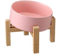 Addggo Gamelle surélevée/surélevée en céramique antidérapante pour chiens de taille moyenne et grande, bouledogue incliné à gros visage avec support (7,6 tasses/1,7 g)