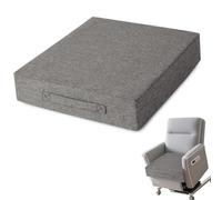 AddGrace Coussins de Fauteuil pour Personnes Âgées - Coussin d'assise Épais 50x50x10 cm - Coussins de Chaise avec Fond Antidérapant et Housse Lavable pour Fauteuil, Chaise de Bureau - Gris Clair