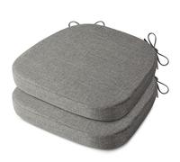 AddGrace Lot de 2 coussins antidérapants pour chaise de cuisine en forme de D, en mousse haute densité, durable, 41 x 41 x 5 cm, gris clair