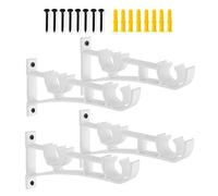 AddGrace Lot de 4 supports de tringle à rideaux double pour tringle à rideaux (blanc)