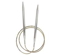 Addi Ad1057080-06.50 Aiguilles À Tricoter Circulaires, 80 cm Longueur x 6,50 mm D'Épaisseur, Argent/Or