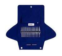 Addi Embouts Click Novel – Lot 8, courts, dentelle 5 cordons, 1 connecteur, métal, bleu/doré/rouge