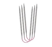 Addi Aiguilles à Tricoter, Métal, Rose/Argent, 30cm, 3,5mm, Set de 3 Pièces