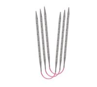 Addi Aiguilles à Tricoter, Métal, Rose/Argent, 30cm, 3mm, Set de 3 Pièces