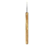 Addi Nature Crochet avec poignée en bois d'olivier 15 cm x 1,25 mm, Laiton, 1,25mm