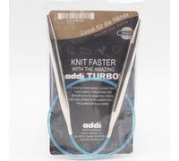 Addi Tricotage Aiguille Turbo Circulaire Skacel Exclusif Bleu Cordon 61cm US 15