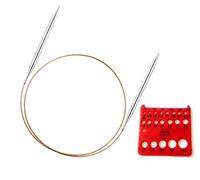 Addi Turbo Aiguille à tricoter circulaire avec cordon doré (version européenne), 1 calibre d'aiguille rouge 80 cm Taille US 1 2,5 mm