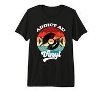 Addict Au Vinyl Record DJ Musique Tourne Disque Cadeau T-Shirt Haut de Gamme