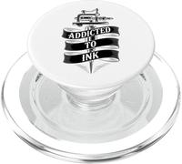 Addicted to Ink Tattoo Lover Machine à tatouer Vintage Cool PopSockets PopGrip pour MagSafe