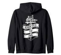 Addicted to Ink Tattoo Lover Machine à tatouer Vintage Cool Sweat à Capuche