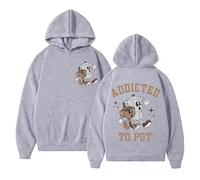 Addicted to Pot Coffee Lovers Motif Sweat à Capuche Automne-Hiver Sweat-Shirt Humoristique Pull-Over pour Homme et Femme