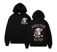 Addicted to Pot Coffee Lovers Motif Sweat à Capuche Automne-Hiver Sweat-Shirt Humoristique Pull-Over pour Homme et Femme
