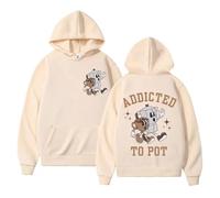 Addicted to Pot Coffee Lovers Motif Sweat à Capuche Automne-Hiver Sweat-Shirt Humoristique Pull-Over pour Homme et Femme