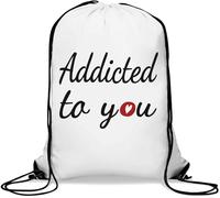 Addicted to You Sac de gym avec cordon de serrage Motif cœur Rouge