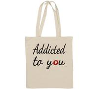 Addicted to You Sac fourre-tout en coton naturel Motif cœur Rouge
