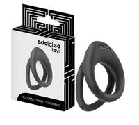ADDICTED TOYS Anneau Pénien Double Texture, 72 mm x 52 mm, Double Anneau 37/45 mm, Matériau Flexible et Résistant