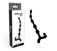 Addicted Toys Chaîne de Perles Anales, 22 cm, Noir, TPR Doux, D-222050, 5 Boules Progressives, Anneau de Sécurité