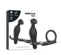 Addicted toys - plug anal avec anneau en silicone noir 12 cm