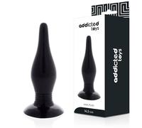 Addicted Toys Plug Anal, TPR Hypoallergénique, Noir, 14,5 x 4 cm, Sans Phtalates, Flexible, Pour Débutants et Avancés