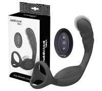 Addicted Toys - plug anal vibrant avec cockring et anneau testicules - noir