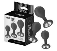 ADDICTED TOYS - SET DE 3 PLUG SILICONE ANAL AVEC BIJOUX