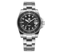 ADDIESDIVE Montre Automatique pour Hommes NH35A Verre Saphir Montre analogique pour Hommes Plongée 200m avec Bracelet en Acier Inoxydable AD2087