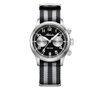 ADDIESDIVE Montre chronographe 39 mm - Cadran panda - Quartz VK64 - Mouvement synthétique - Saphir synthétique - Super Lume - Étanche - 100 m - Pour homme - Bracelet en nylon confortable, noir
