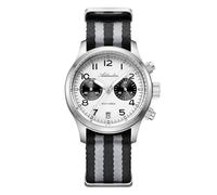 ADDIESDIVE Montre chronographe 39 mm - Cadran panda - Quartz VK64 - Mouvement synthétique - Saphir synthétique - Super Lume - Étanche - 100 m - Pour homme - Bracelet en nylon confortable, blanc