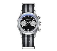 Addiesdive Montre chronographe pour homme 38 mm avec quartz japonais VK64 - Style militaire vintage - Bracelet en nylon - Étanche jusqu'à 100 m - Noir