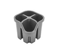 Addis 517938 Égouttoir à Couverts avec 4 Compartiments - Argent métallisé, 14 x 14 x 13 cm