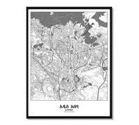 Addis-ababa carte ville city map n&b