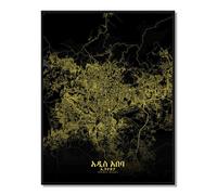 Addis-ababa carte ville city map nuit