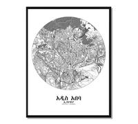 Addis-ababa carte ville city map rond