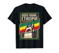 Addis-Abeba Ethiopie Lion Drapeau éthiopien Afrique T-Shirt