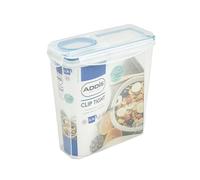 Addis Clip Tight Boîte de conservation pour céréales 3,7 litres de haut rectangulaire avec couvercle facile à verser et clips de verrouillage, hermétique sans BPA, transparent