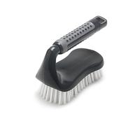 Addis ComfiGrip Brosse à récurer pour Sol avec Manche en Fer, Graphite métallique, 7 x 16 x 11 cm