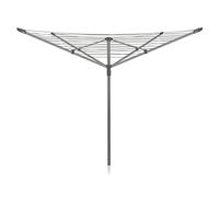 Addis Corde à laver rotative à 4 bras de 50 m (grise), tension multiple, réglage de la hauteur, sèche-linge rotatif extérieur pliable et piquet de sol MOB, métallique