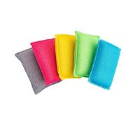 Addis Super Sponge 518489 Lot de 5 éponges de Nettoyage Multicolores 100% Microfibre Anti-Rayures pour différentes Surfaces
