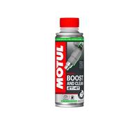 Motul - Booster d'Octane Essence et Nettoyant Circuit Carburant Moto- Moteurs 2T et 4T - Performance - Réduction Consommation - Idéal Avant Contrôle Technique - Boost and Clean Moto - 200 ml