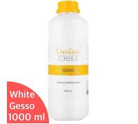 Creative Deco Additif Gesso Acrylique Blanc | 1L | Sous-Couche | Apprêt et Préparation Liquide de la Peinture Acrylique | Couverture Parfaite | Idéal pour Bois, Papier, Verre | Non-Jaunissant
