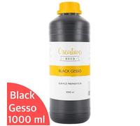 Creative Deco Additif Gesso Acrylique Noir | 1L | Sous-Couche | Apprêt et Préparation Liquide de la Peinture Acrylique | Couverture Parfaite | Idéal pour Bois, Papier, Verre | Non-Jaunissant